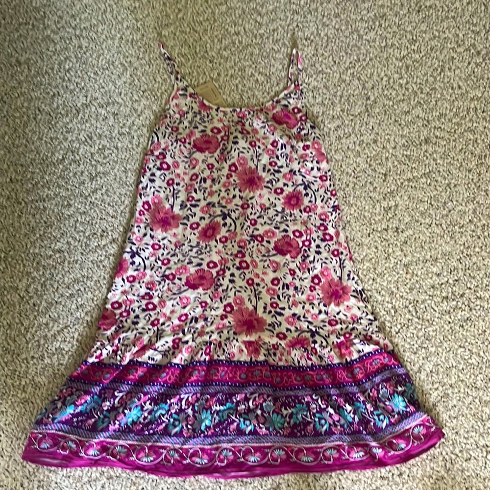 Pink and purple floral dress